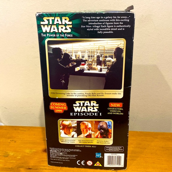 Vintage 1998 Star Wars Fully Poseable Ponda Baba Figure w Removable Arm in Box - Picture 2 of 9